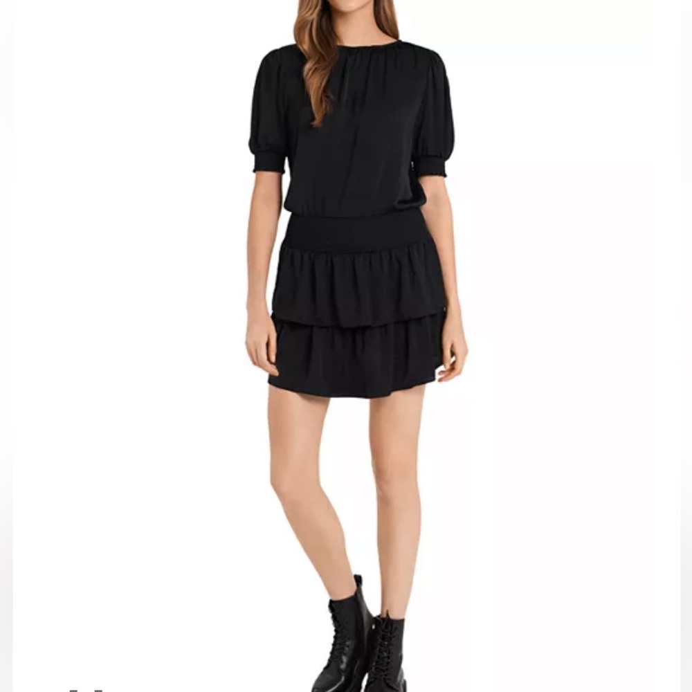 1. State Black Tiered Mini Dress
